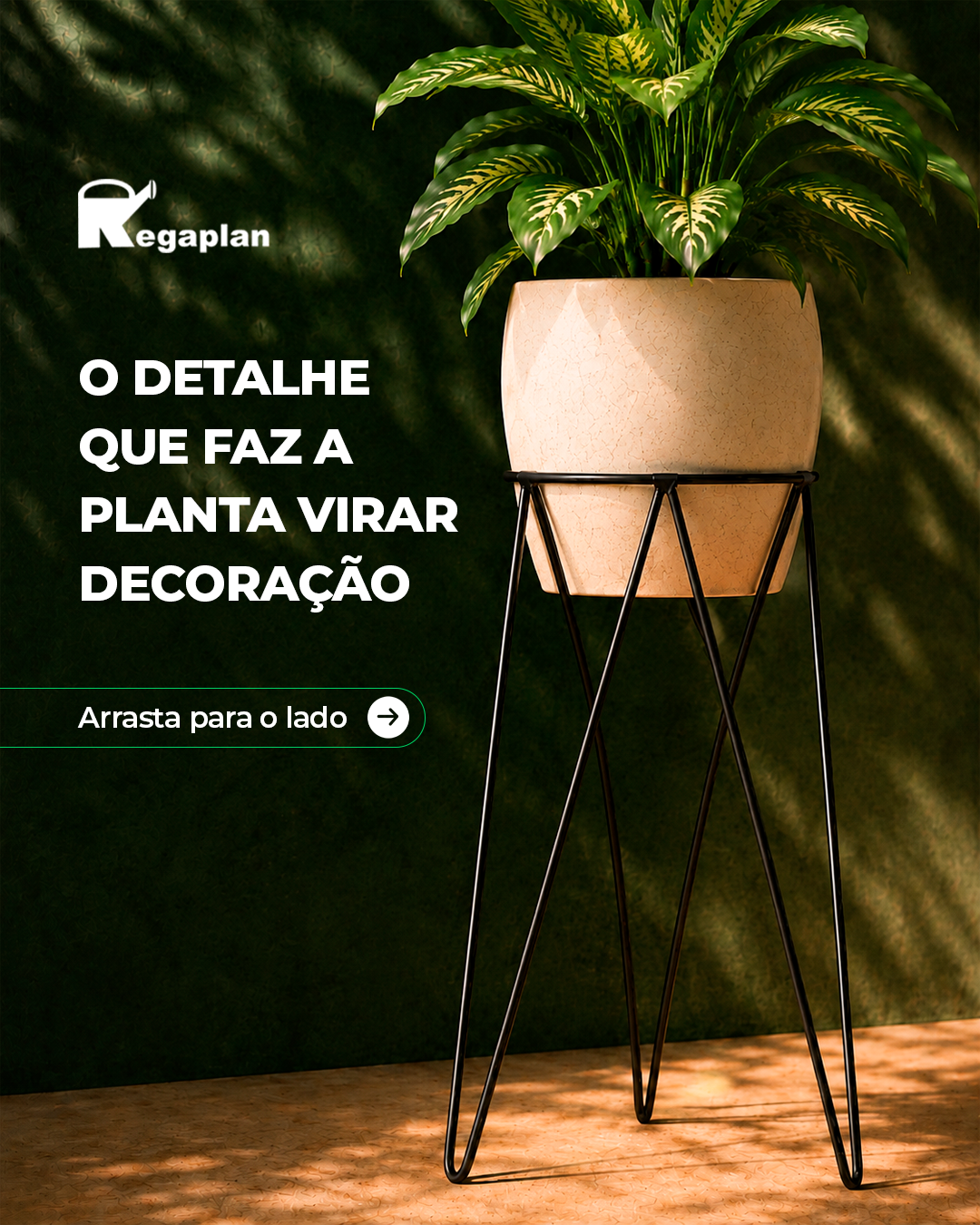 Um bom suporte valoriza a apresentação das plantas e transorma o ambiente. 
